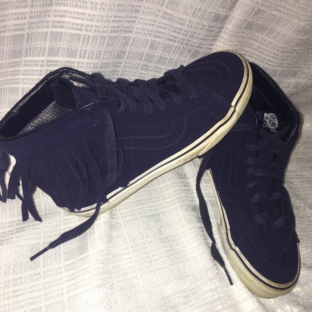 Navy vans with fringes